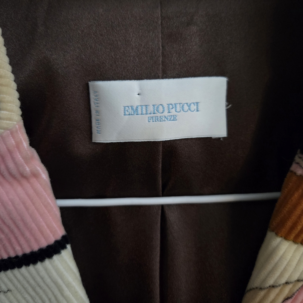 Emilio Pucci Vintage Pink and Brown Abstract Blazer - Picture 2 of 4